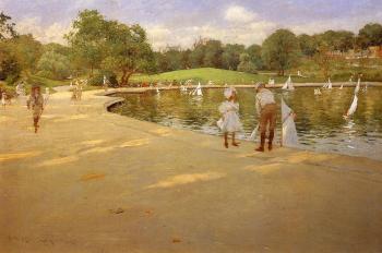 William Merritt Chase : The Lake for Miniature Yachts aka Central Park